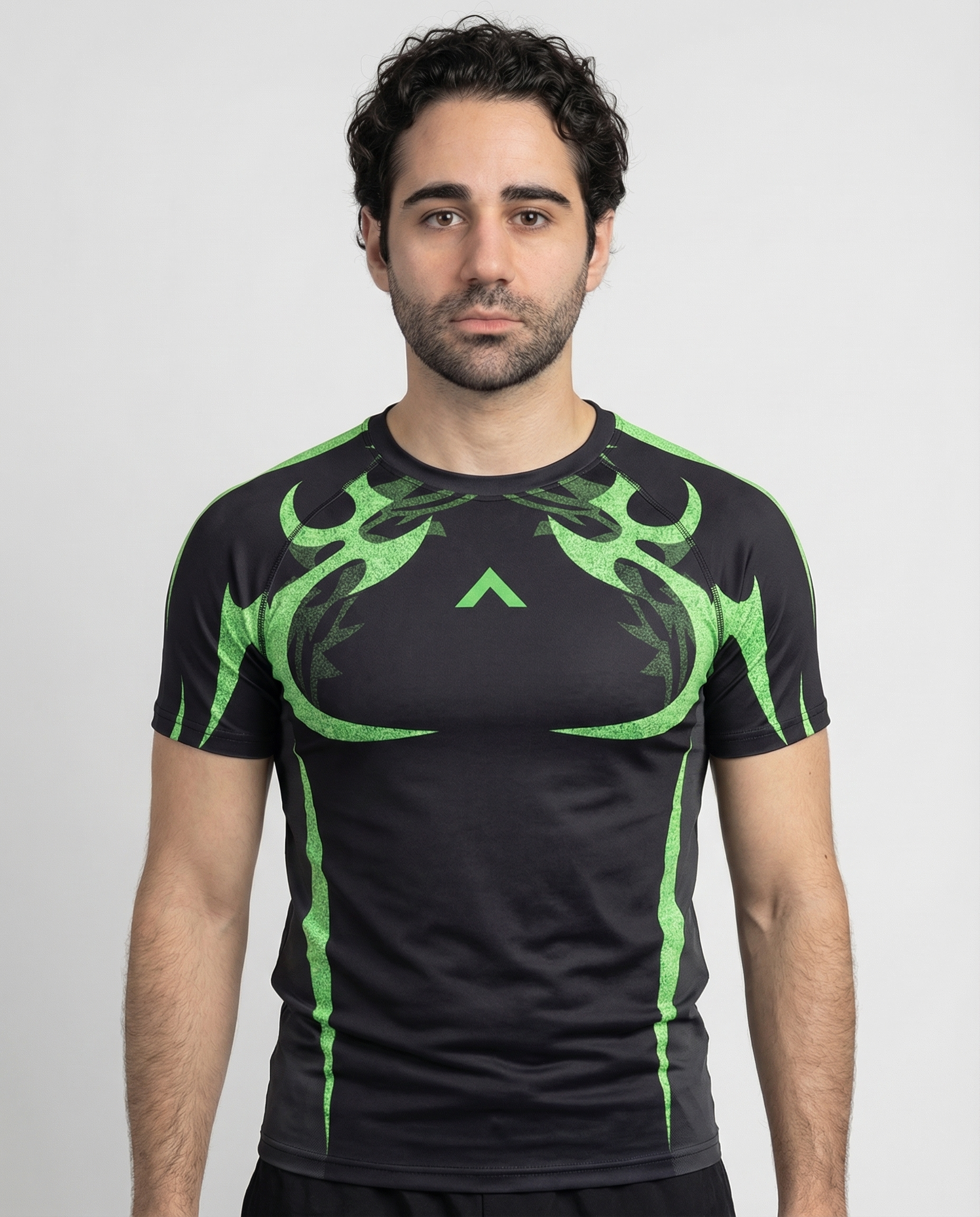 Model wearing ELVT shirt side